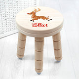 Personalised Christmas Reindeer Wooden Stool: 3 Wooden Stools By Gift Moments