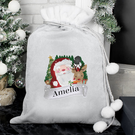 Personalised Christmas Santa Grey Sack: 1 - Christmas Sacks By Gift Moments