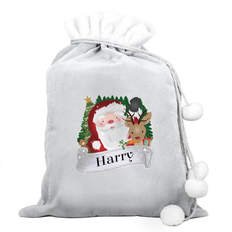 Personalised Christmas Santa Grey Sack: 4 - Christmas Sacks By Gift Moments