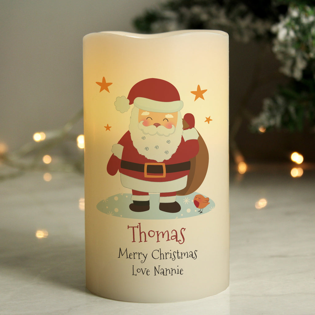 Personalised Christmas Santa LED Candle - Shop LED Lighting At Gift Moments - 3