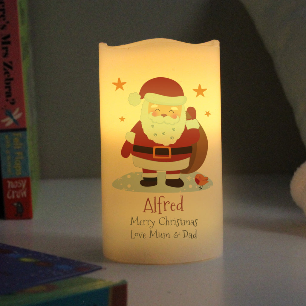 Personalised Christmas Santa LED Candle - Shop LED Lighting At Gift Moments - 1