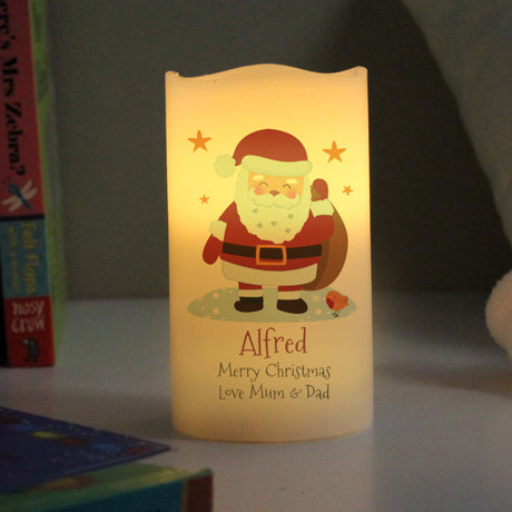 Personalised Christmas Santa LED Candle: 1 - LED Lighting By Gift Moments