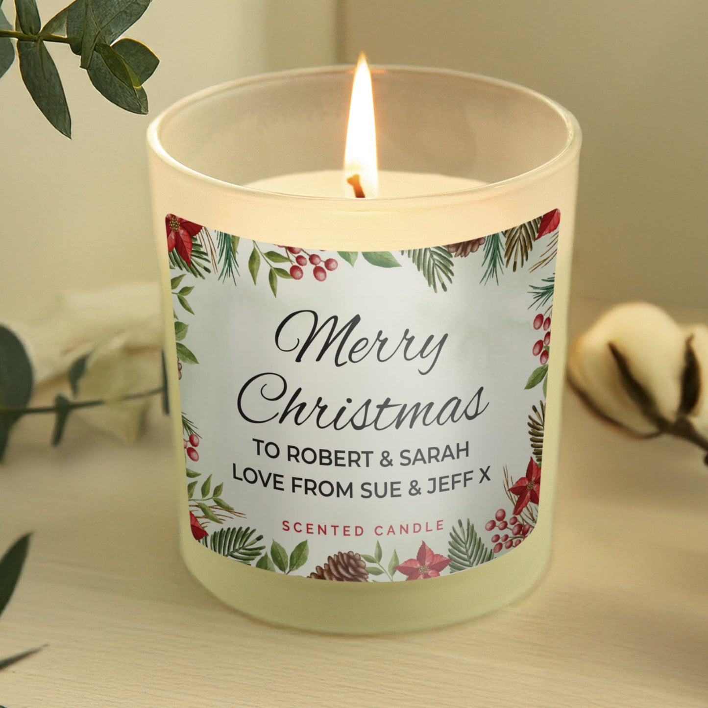 Personalised Christmas Scented Jar Candle: 3 - Candles By Gift Moments