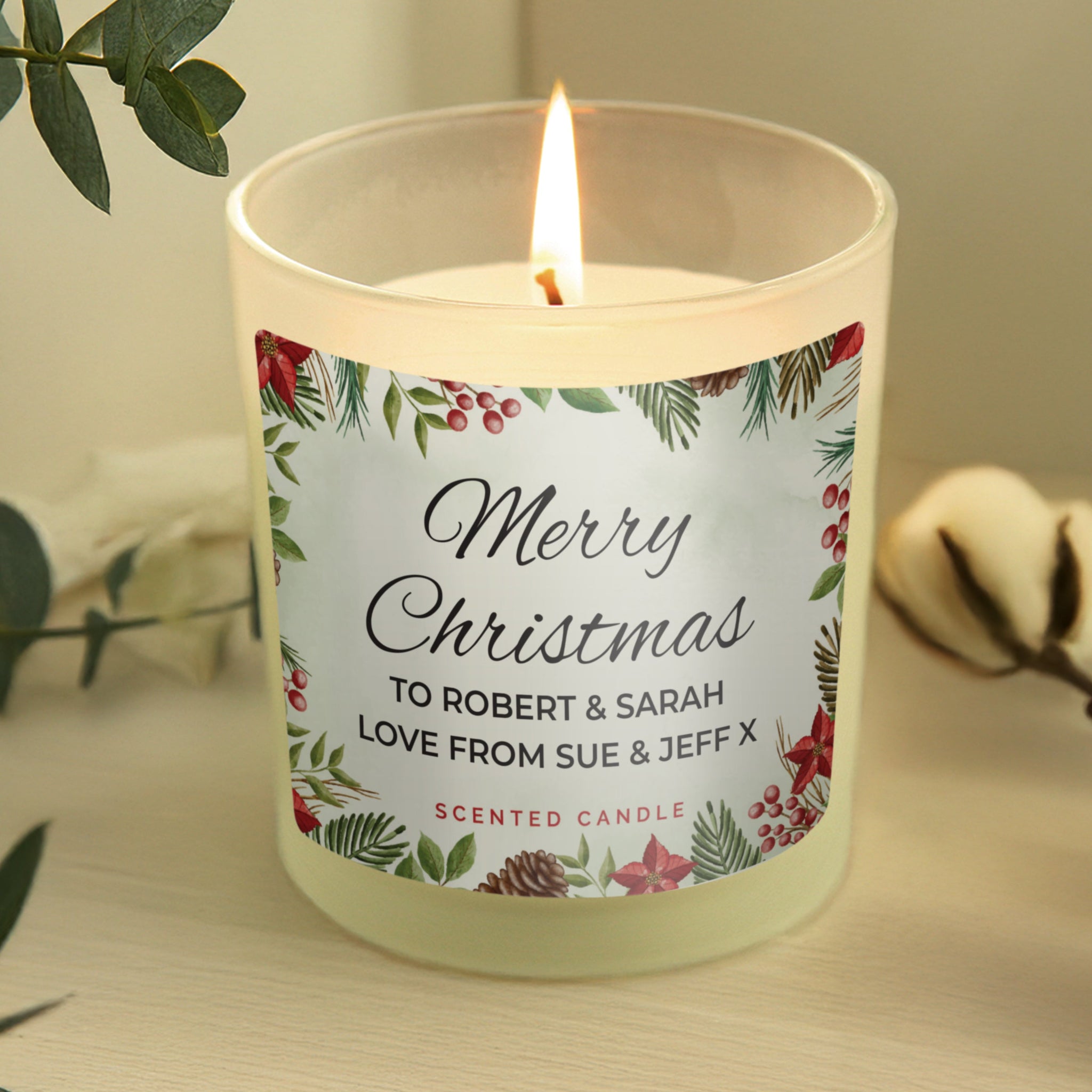 Personalised Christmas Scented Jar Candle: 3 - Candles By Gift Moments
