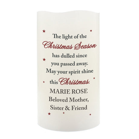 Personalised Christmas Season Memorial LED Candle: 4 - LED Lighting By Gift Moments