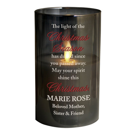 Personalised Christmas Season Memorial Smoked LED Candle: 3 - LED Lighting By Gift Moments