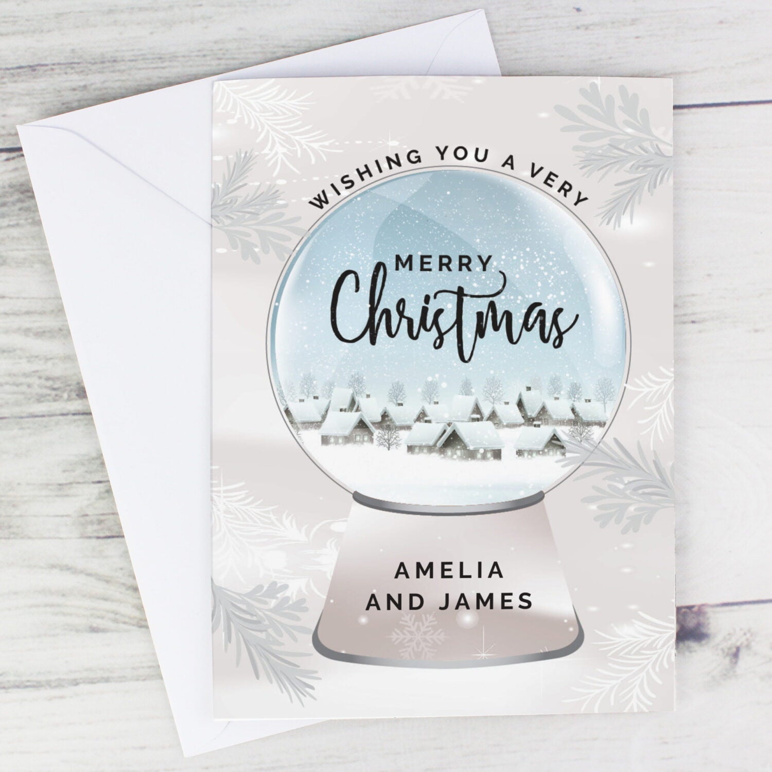 Personalised Christmas Snow Globe Card: 1 - Greeting Cards By Gift Moments