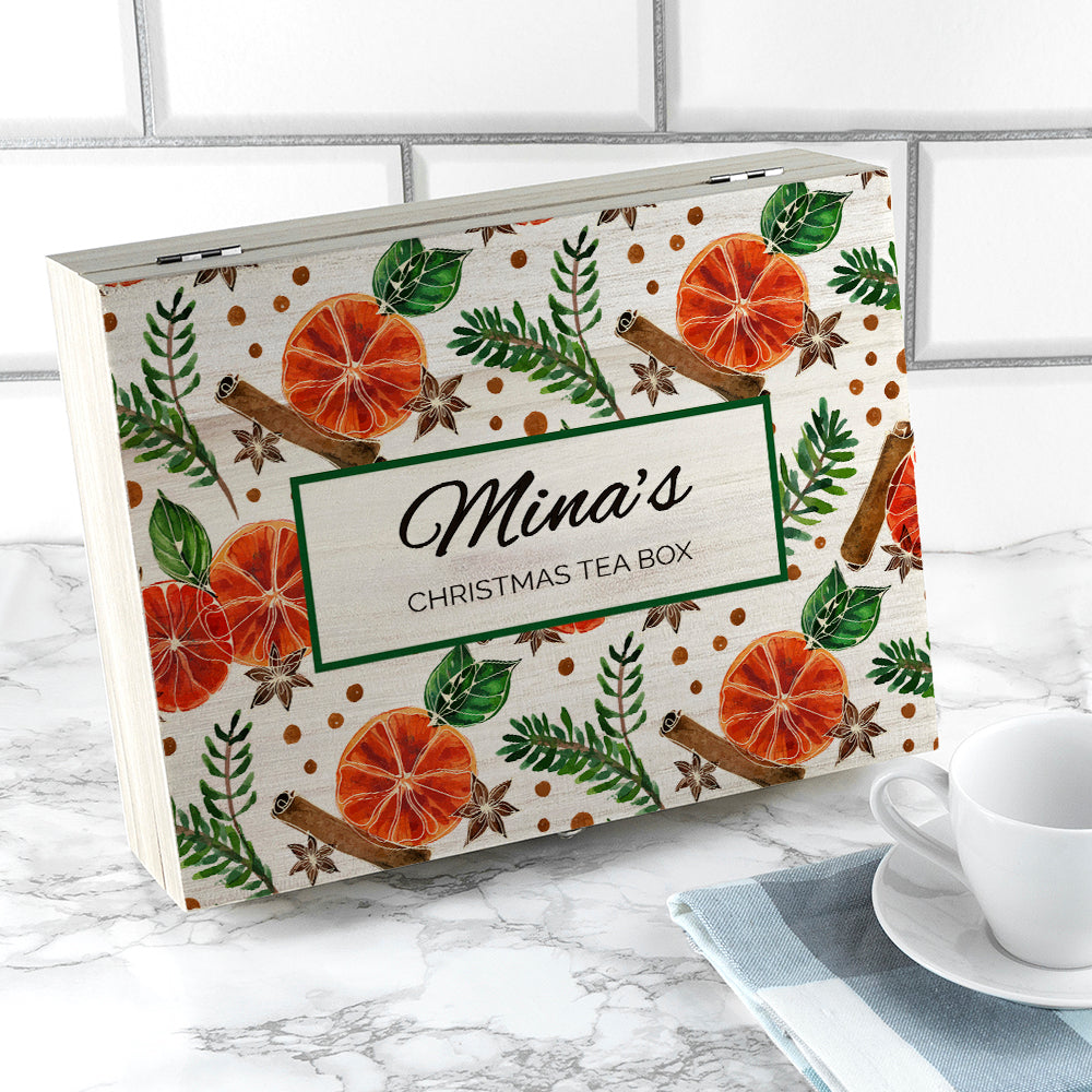 Personalised Christmas Spices Tea Box Selection: 5 Tea Boxes By Gift Moments