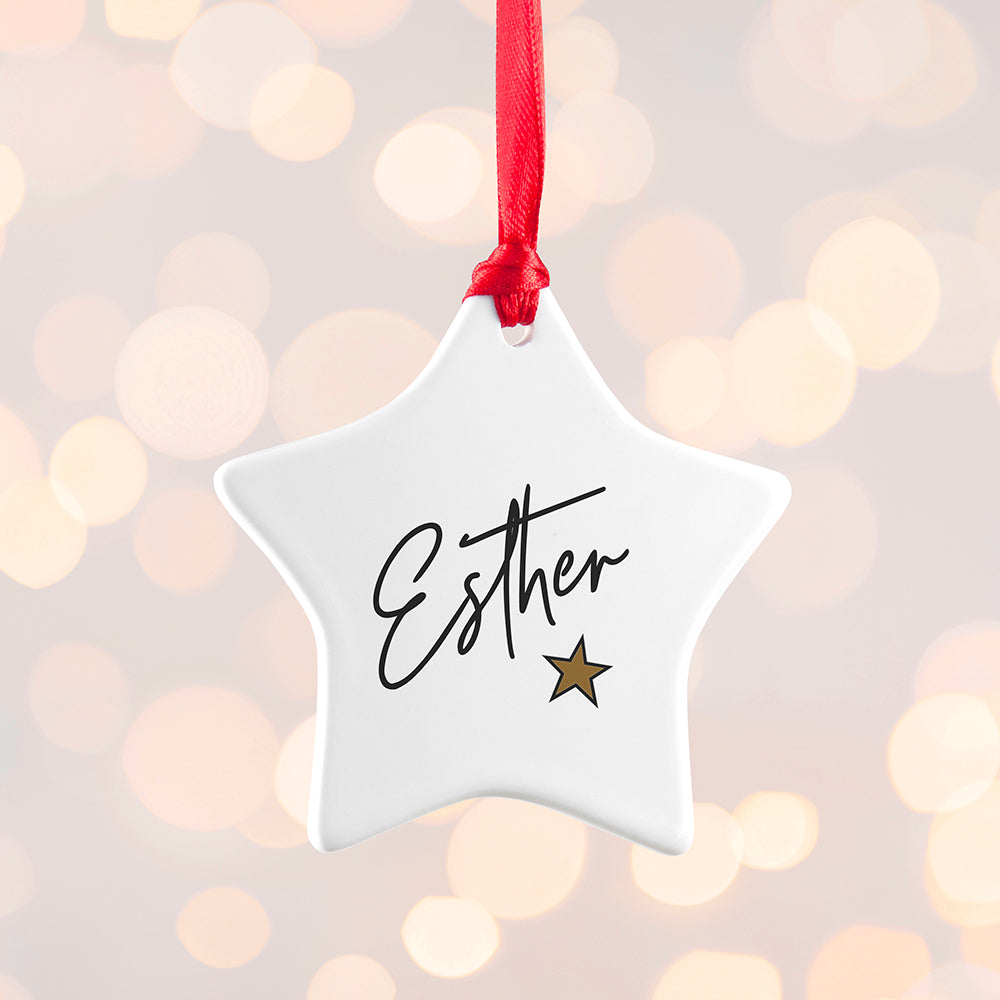 Personalised Christmas Star Decoration: 4 - Christmas Decorations By Gift Moments