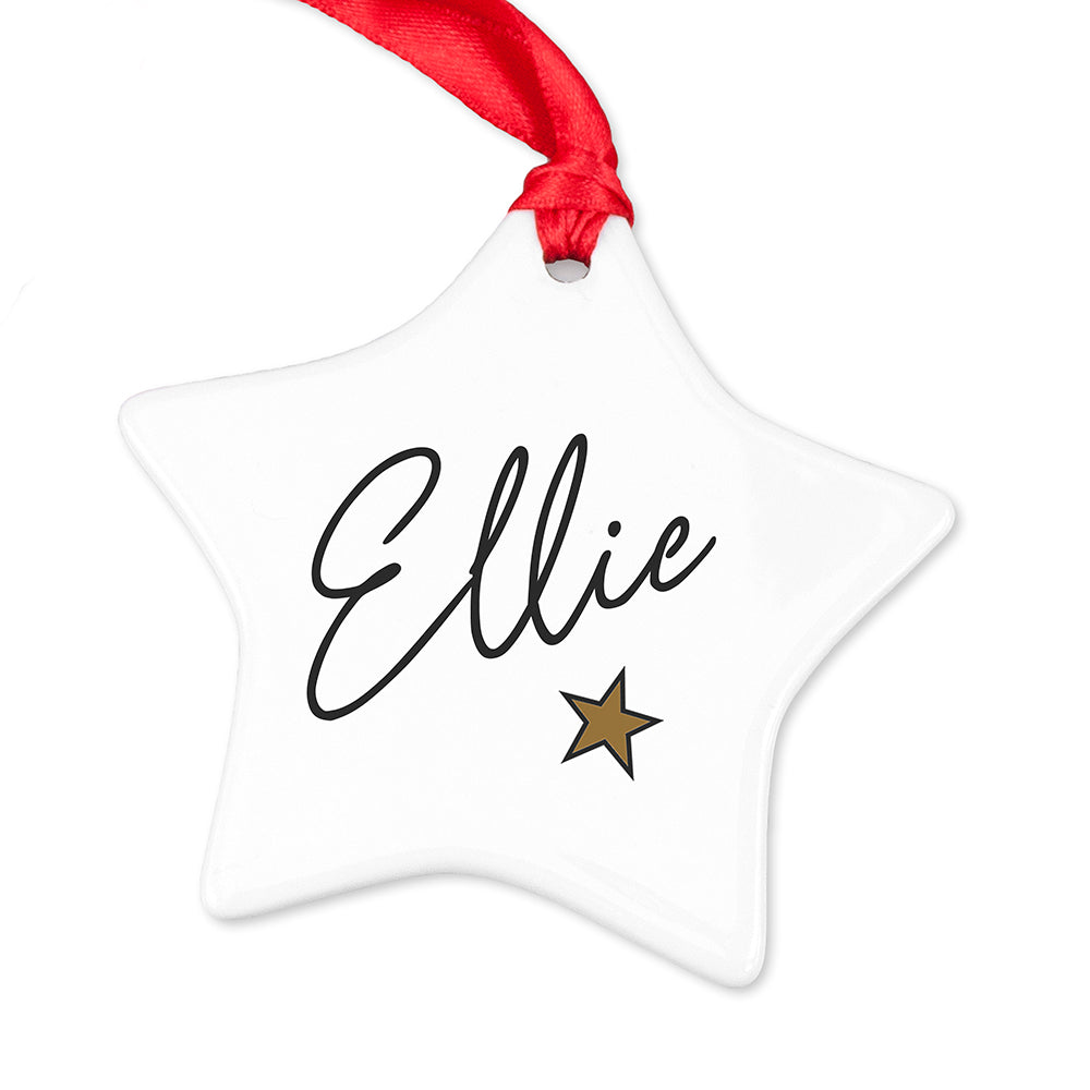 Personalised Christmas Star Decoration: 6 - Christmas Decorations By Gift Moments