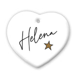 Personalised Christmas Star Heart Decoration: 2 - Christmas Decorations By Gift Moments