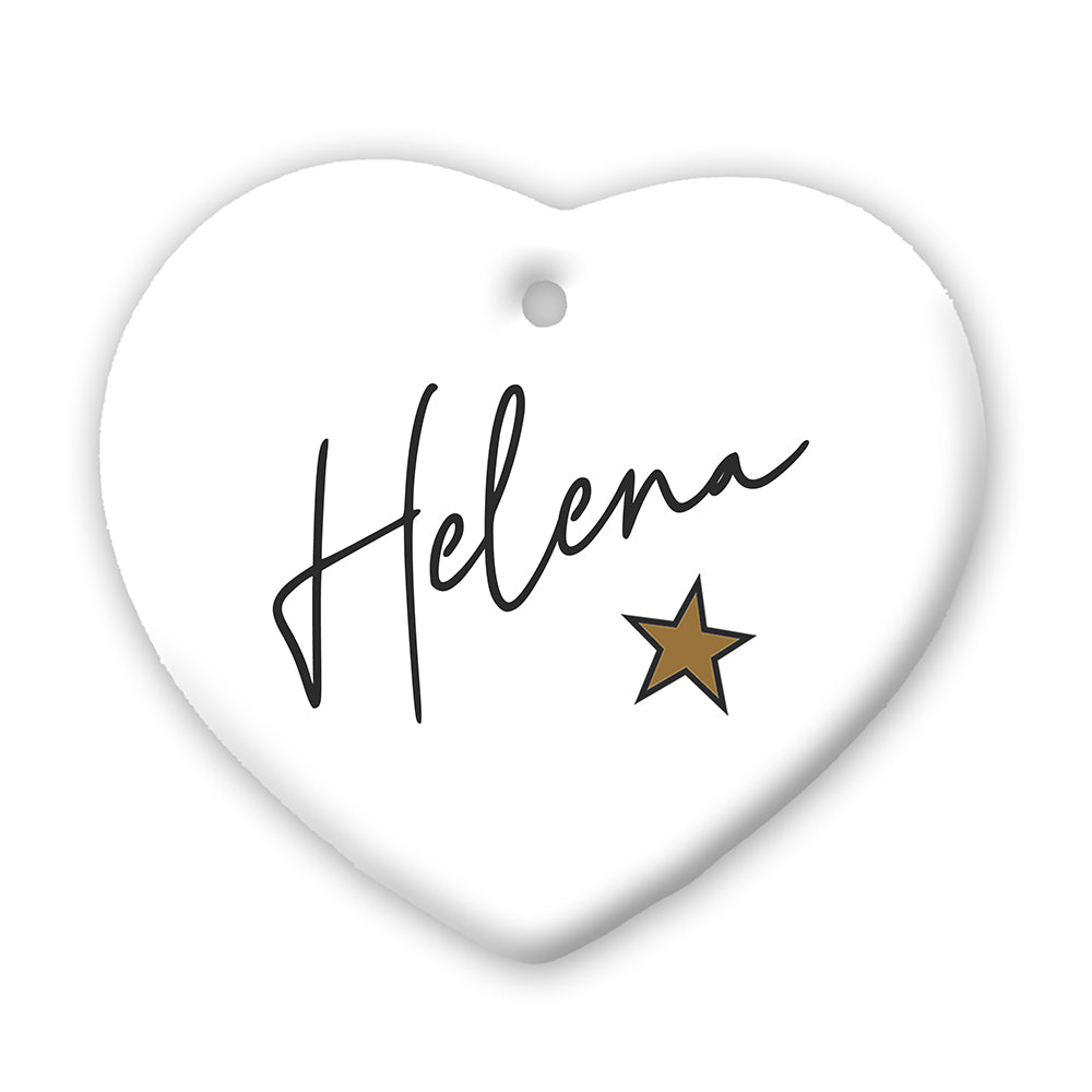Personalised Christmas Star Heart Decoration: 2 - Christmas Decorations By Gift Moments