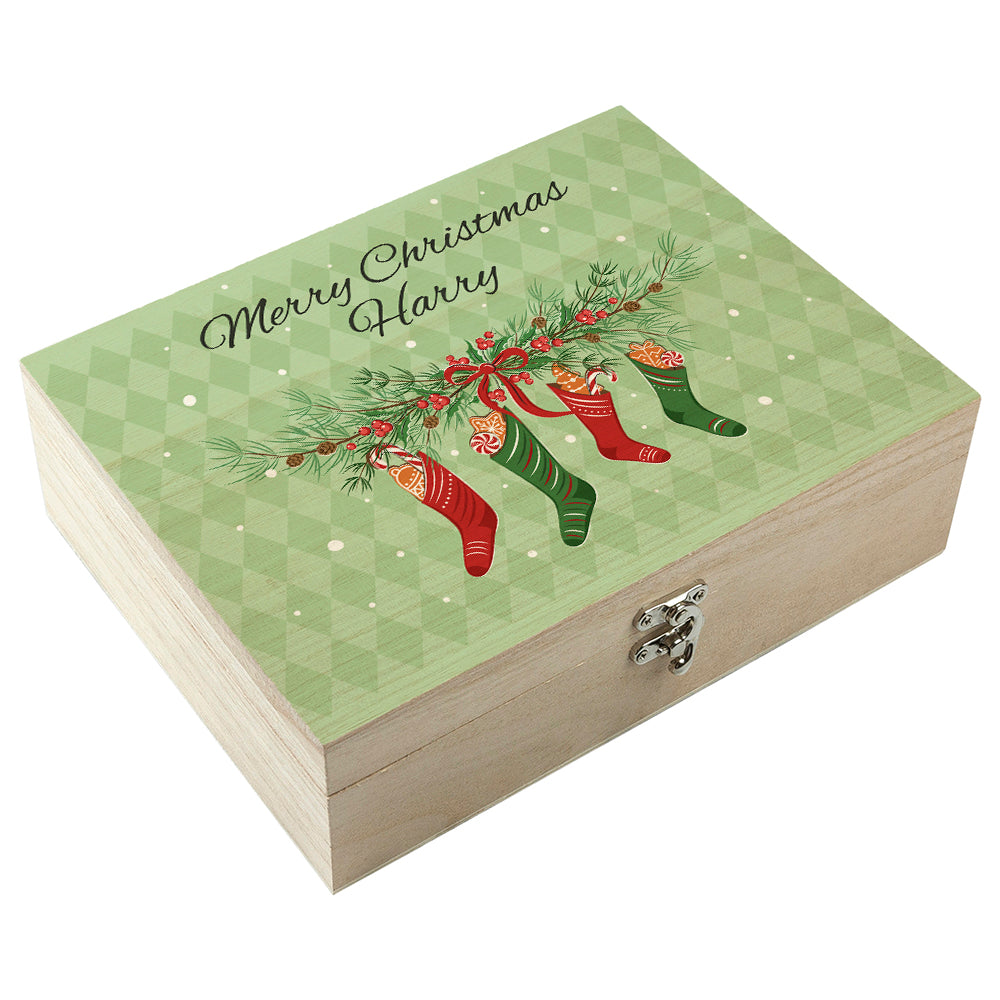 Personalised Christmas Stockings Tea Box Selection: 7 Tea Boxes By Gift Moments