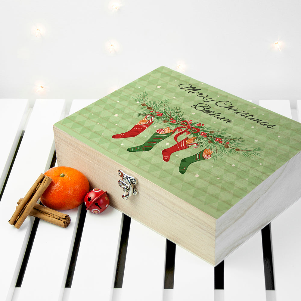 Personalised Christmas Stockings Tea Box Selection: 1 Tea Boxes By Gift Moments