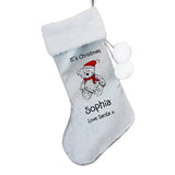 Personalised Christmas Teddy Silver Grey Stocking: 3 - Christmas Stockings By Gift Moments