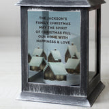 Personalised Christmas Town Black Lantern: 3 - LED Lighting By Gift Moments
