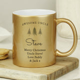 Personalised Christmas Tree Gold Glitter Mug: 6 - Mugs By Gift Moments
