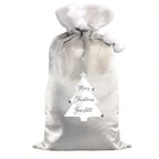 Personalised Christmas Tree Luxury Silver Grey Pom Pom Sack - Shop Christmas Sacks At Gift Moments - 5