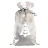 Personalised Christmas Tree Luxury Silver Grey Pom Pom Sack: 5 - Christmas Sacks By Gift Moments