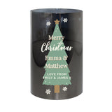 Personalised Christmas Tree Smoked Glass LED Candle: 4 - LED Lighting By Gift Moments