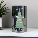 Personalised Christmas Tree Smoked Glass LED Candle: 3 - LED Lighting By Gift Moments