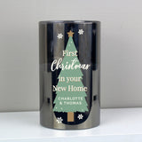 Personalised Christmas Tree Smoked Glass LED Candle: 2 - LED Lighting By Gift Moments