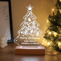 Personalised Christmas Tree Wooden Based LED Light - Shop LED Lighting At Gift Moments - 1