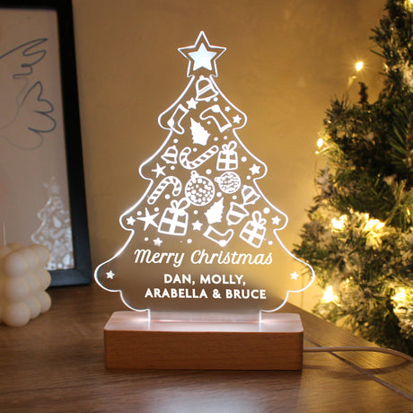 Personalised Christmas Tree Wooden Based LED Light: 1 - LED Lighting By Gift Moments