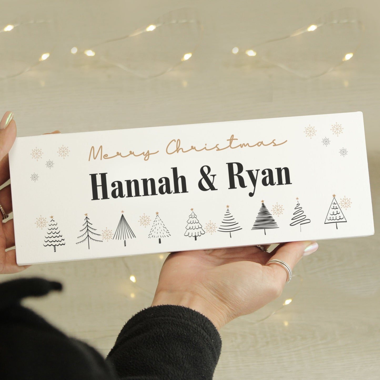 Personalised Christmas Tree Wooden Mantel Ornament: 3 - Christmas Decorations By Gift Moments