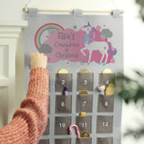 Personalised Christmas Unicorn Advent Calendar In Silver Grey: 2 - Advent Calendars By Gift Moments