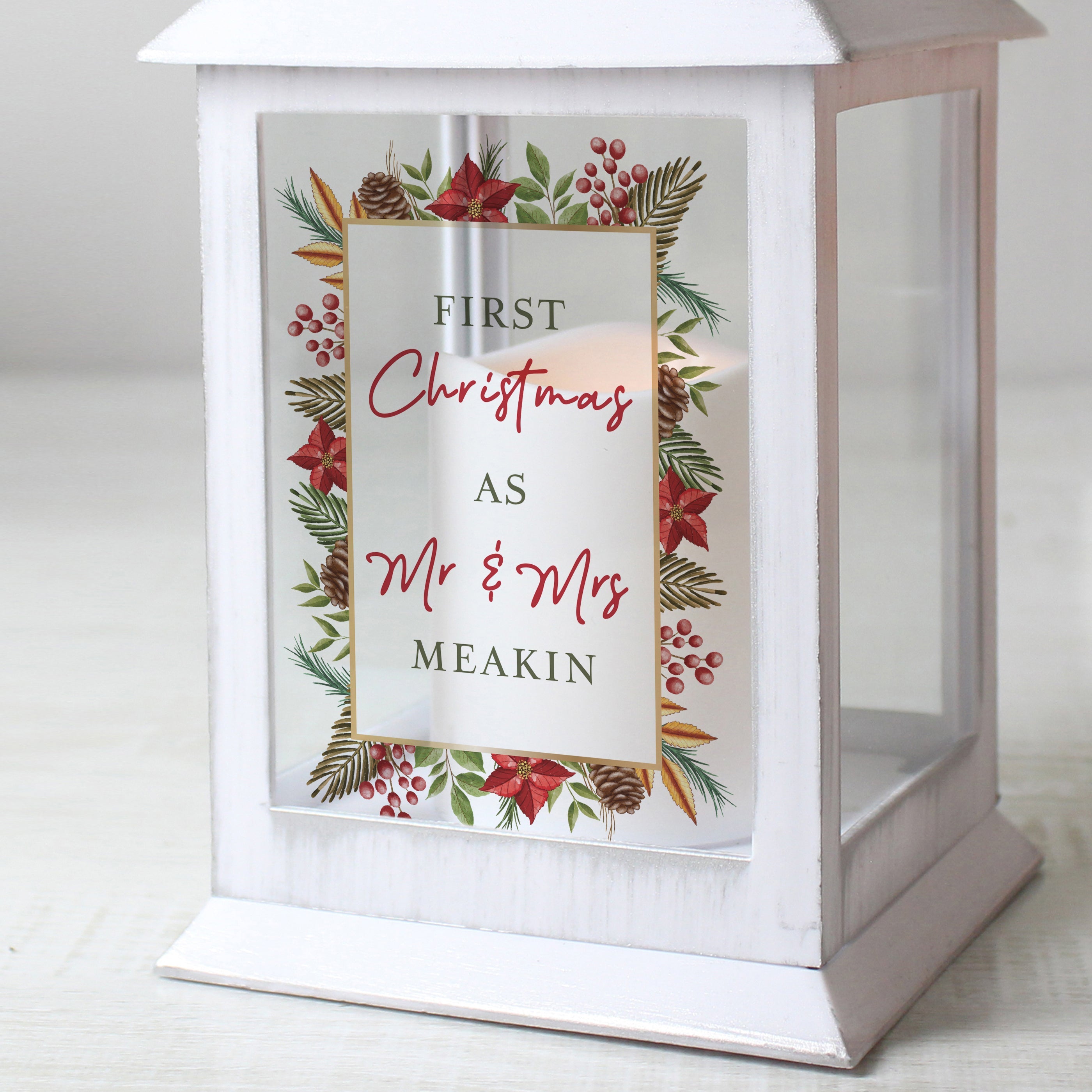 Personalised Christmas White LED Lantern - Shop LED Lighting At Gift Moments - 4