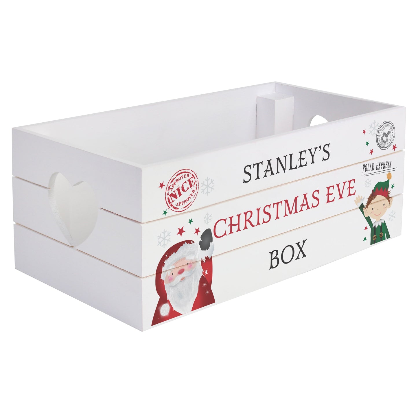 Personalised Christmas White Wooden Crate: 5 - Storage By Gift Moments
