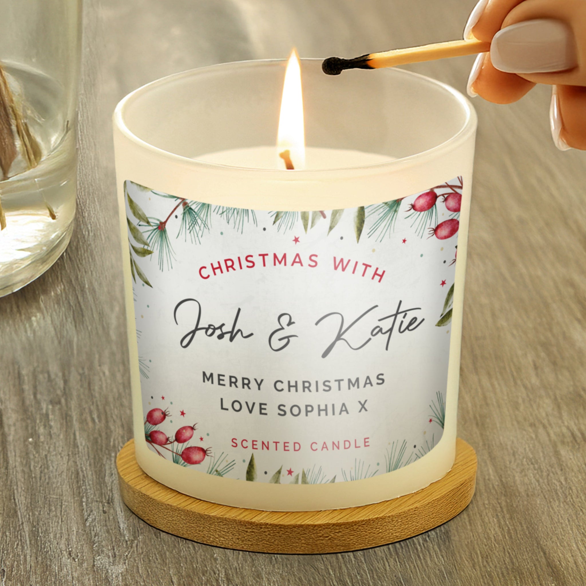Personalised Christmas With... Scented Jar Candle: 3 - Candles By Gift Moments