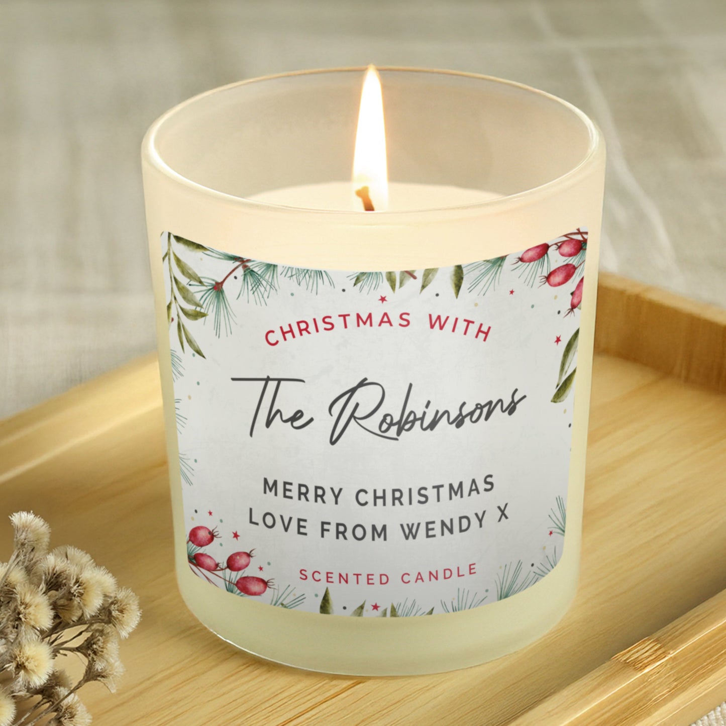 Personalised Christmas With... Scented Jar Candle: 2 - Candles By Gift Moments