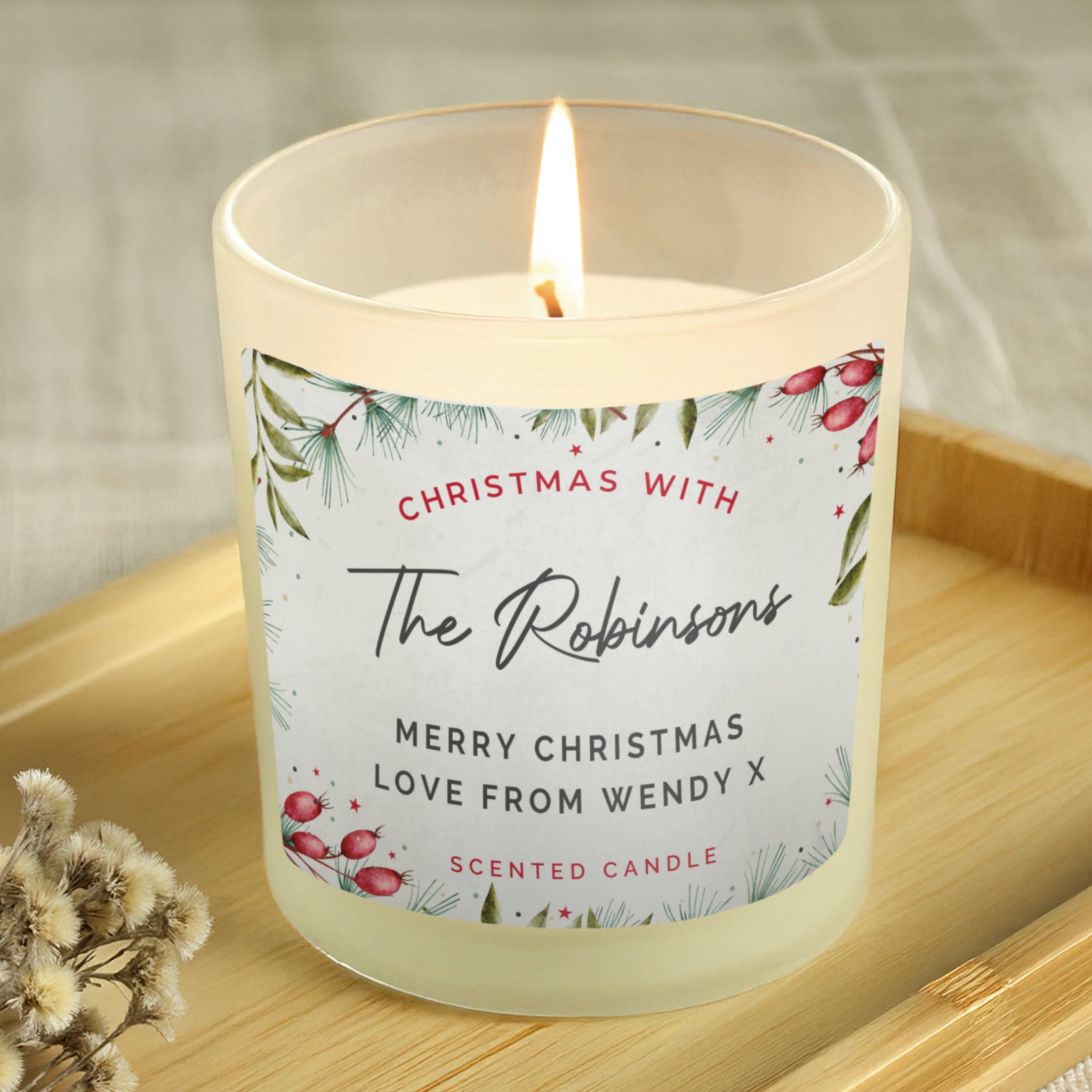 Personalised Christmas With... Scented Jar Candle: 2 - Candles By Gift Moments