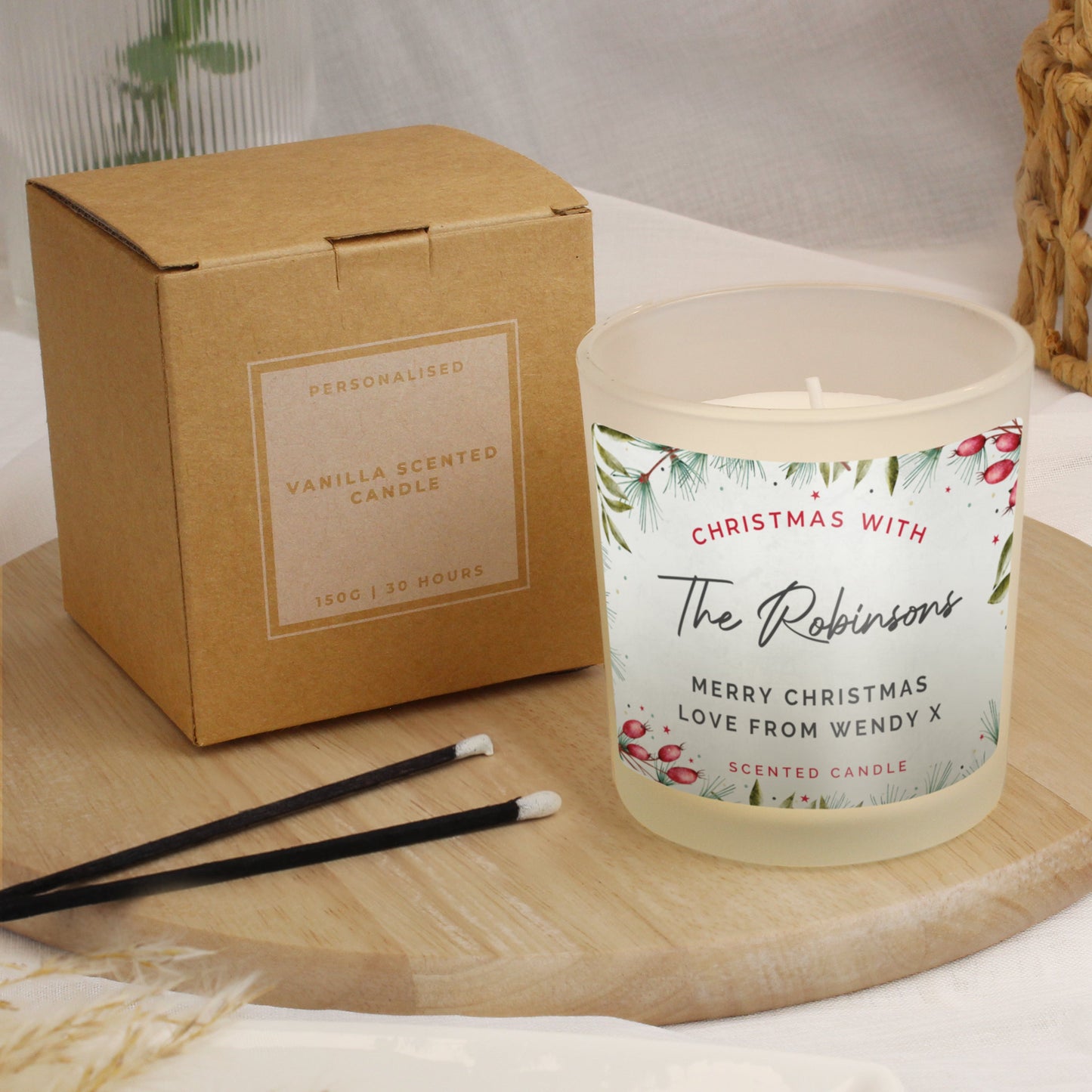 Personalised Christmas With... Scented Jar Candle: 4 - Candles By Gift Moments