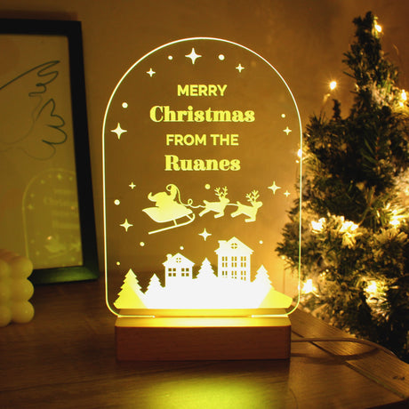 Personalised Christmas Wooden Based LED Light: 6 - LED Lighting By Gift Moments