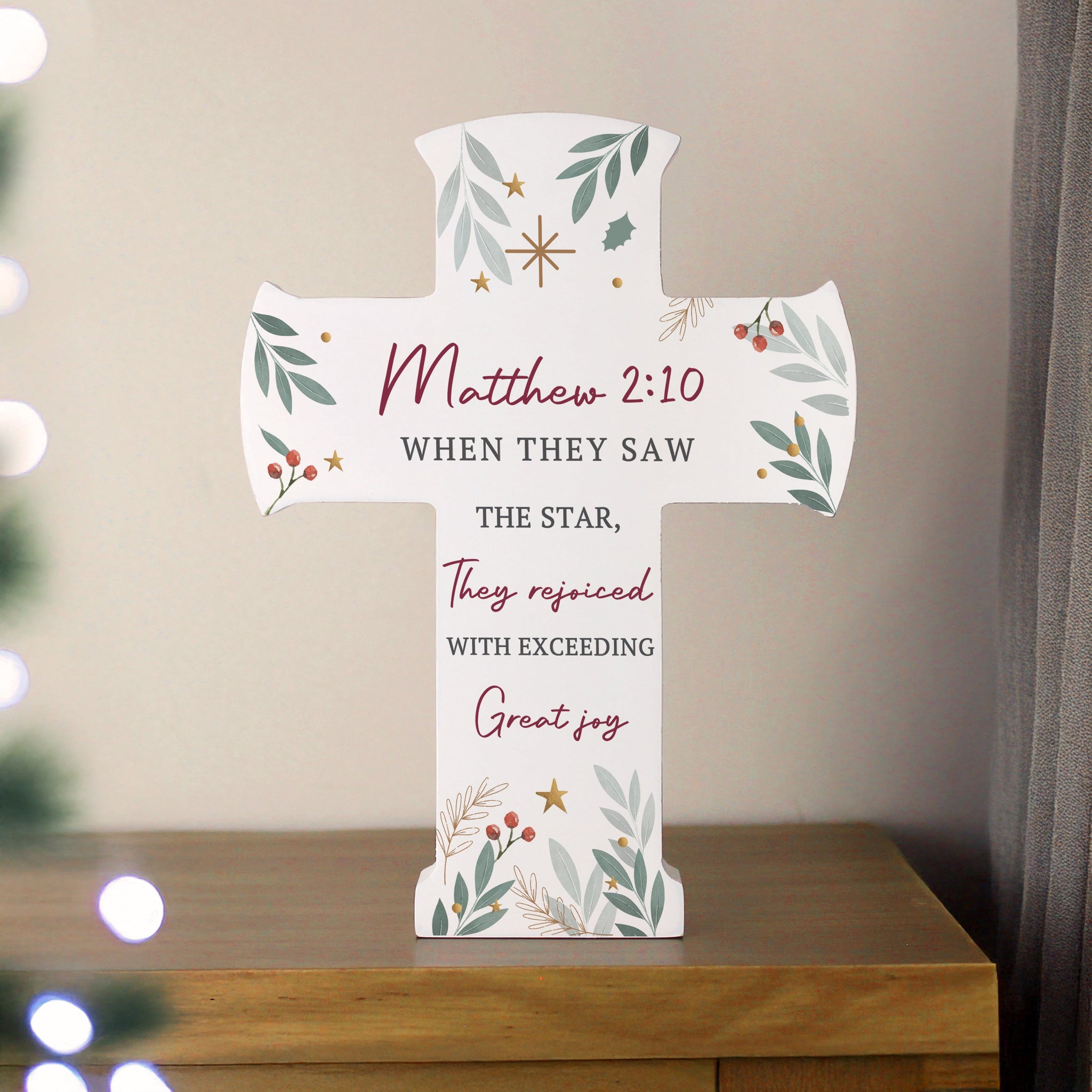 Personalised Christmas Wooden Cross Ornament: 4 - Christmas Decorations By Gift Moments