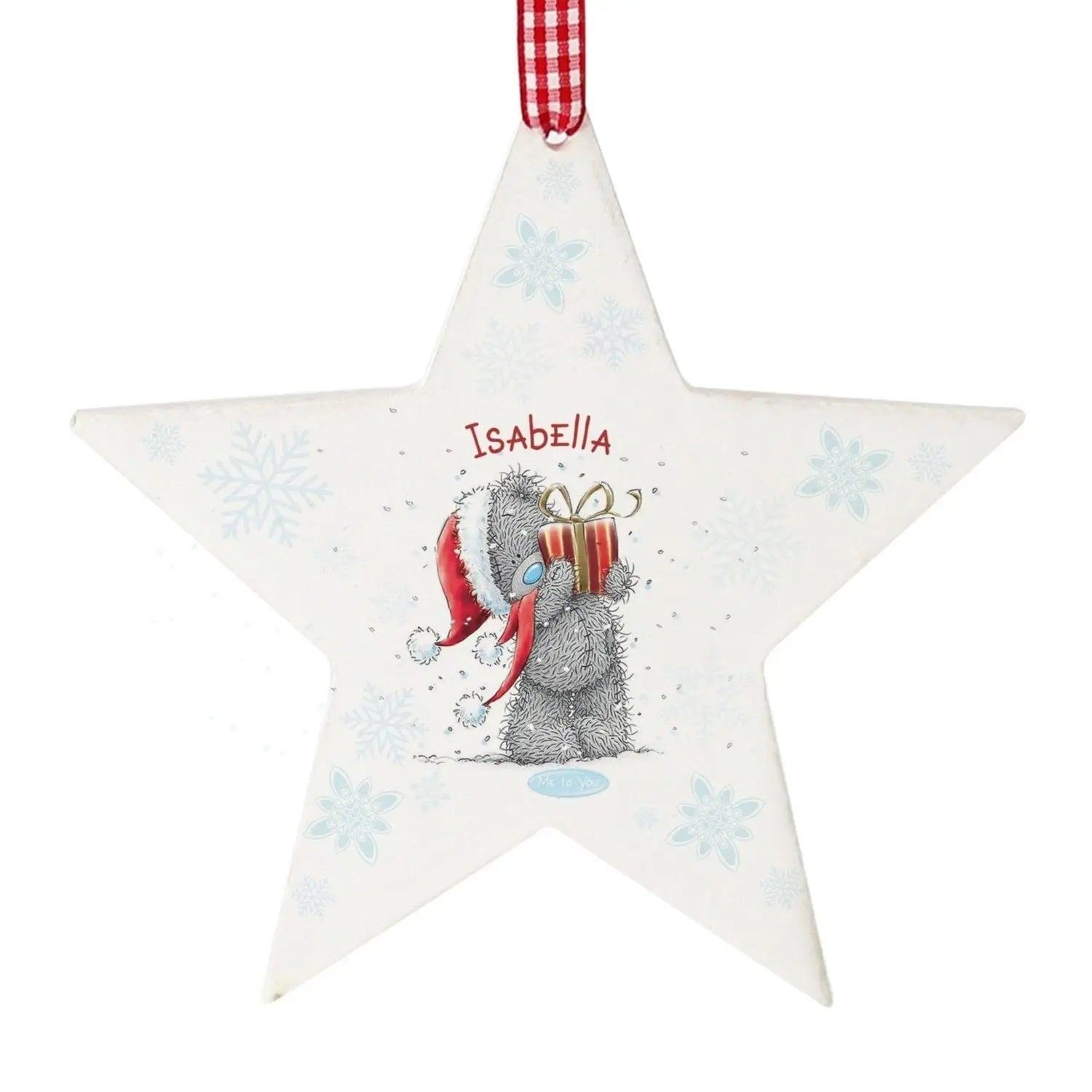 Personalised Me To You Christmas Wooden Star Decoration: 2 - Christmas Decorations