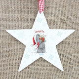 Personalised Me To You Wooden Star Decoration: 1 - Christmas Decorations