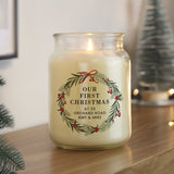 Personalised Christmas Wreath Large Candle Jar: 2 - Candles By Gift Moments