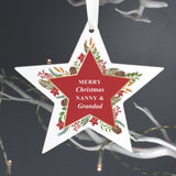 Personalised Christmas Wreath Wooden Decoration: 4 - Christmas Decorations By Gift Moments