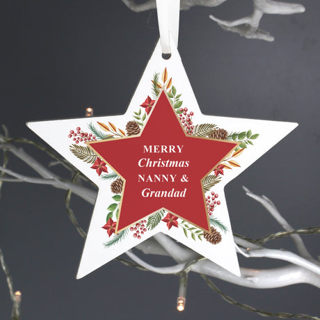 Personalised Christmas Wreath Wooden Decoration: 4 - Christmas Decorations By Gift Moments
