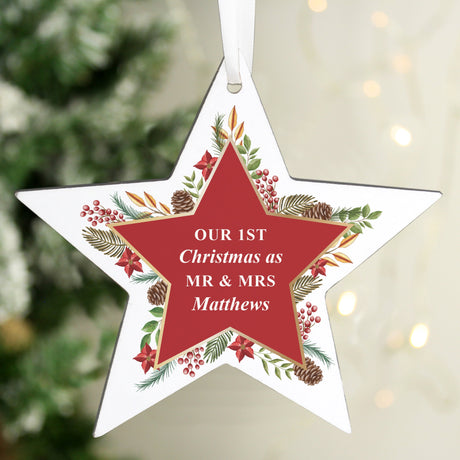 Personalised Christmas Wreath Wooden Decoration: 3 - Christmas Decorations By Gift Moments