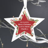 Personalised Christmas Wreath Wooden Decoration: 6 - Christmas Decorations By Gift Moments