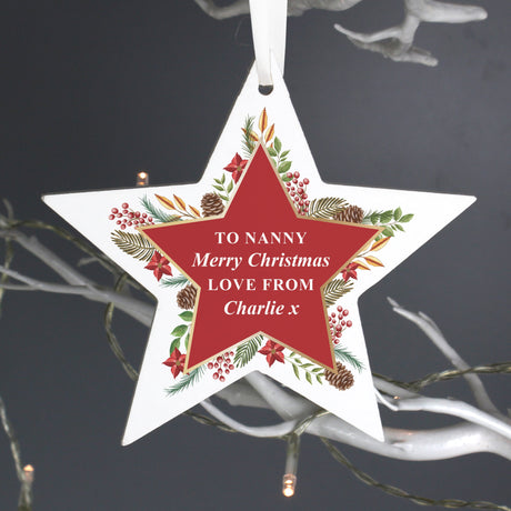 Personalised Christmas Wreath Wooden Decoration: 6 - Christmas Decorations By Gift Moments