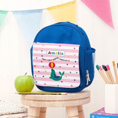 Personalised Circus Themed Blue Lunch Bags: 3 - Seal - Lunch Boxes & Bags By Gift Moments
