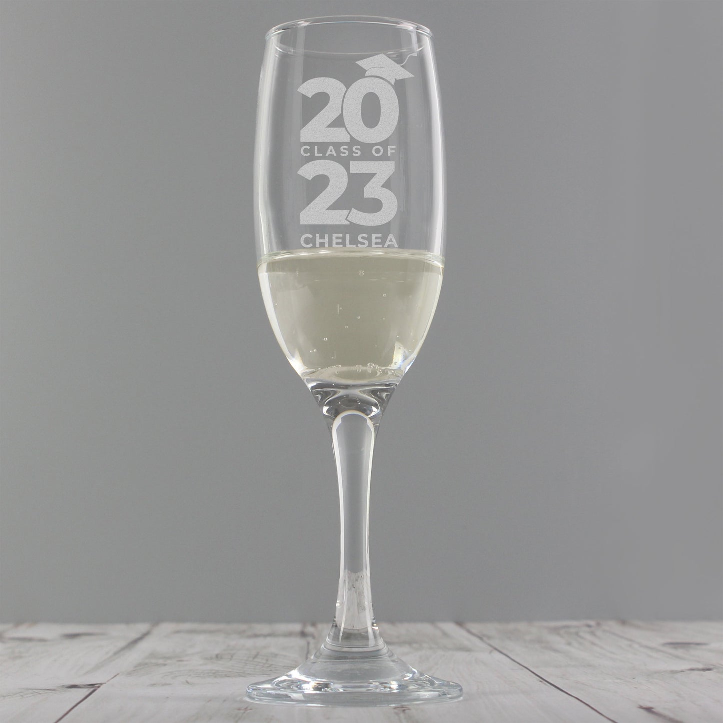 Personalised Class of Graduation Flute: 6 - Champagne Flutes By Gift Moments