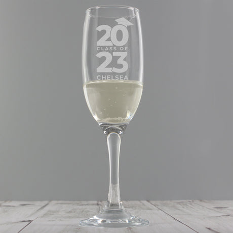 Personalised Class of Graduation Flute: 6 - Champagne Flutes By Gift Moments