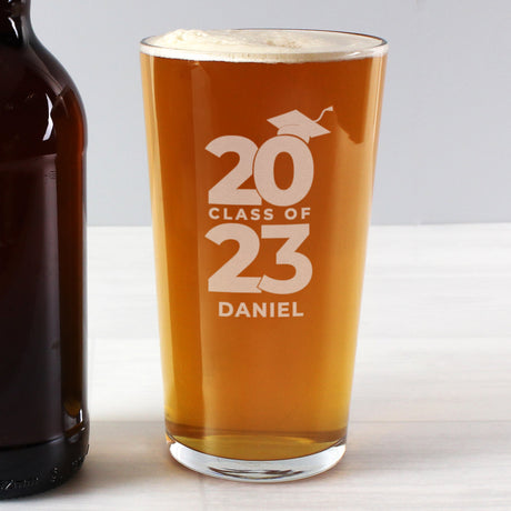 Personalised Class of Graduation Pint Glass: 7 - Beer Glasses By Gift Moments
